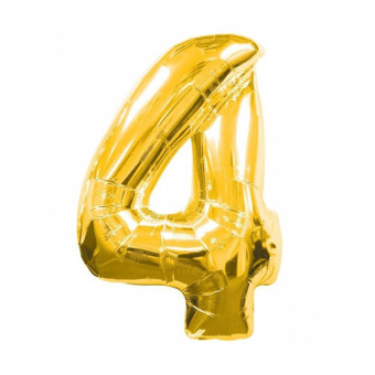 Фольгированный шар 102 см Цифра 4 (Золото)
